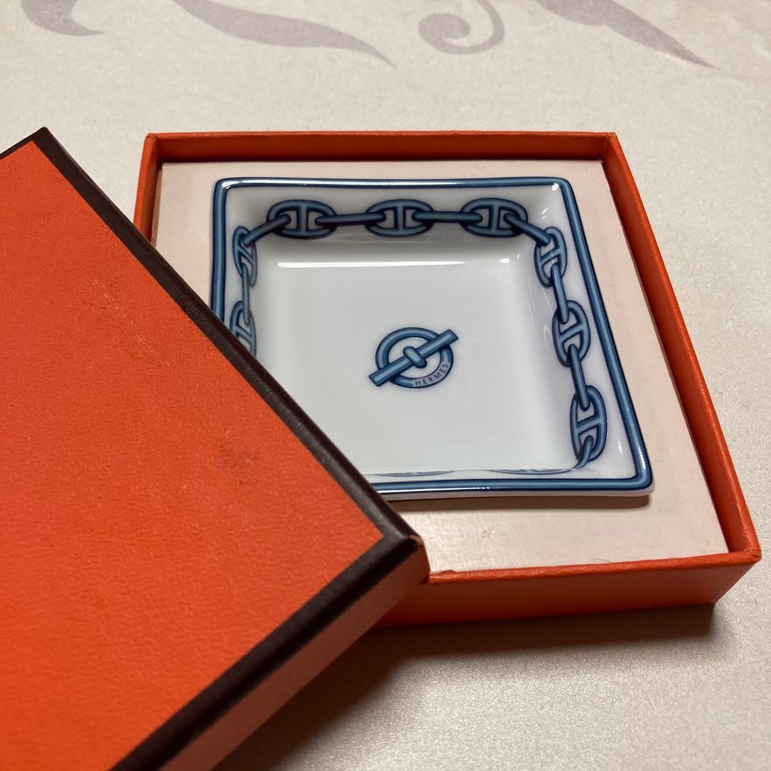 希少　エルメス　シェーヌダンクル　スクエア　ミニプレート　 小物入れ