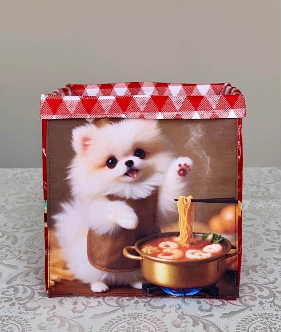 ピーチ　新聞ポメちゃん　トートバッグ　小物入れ