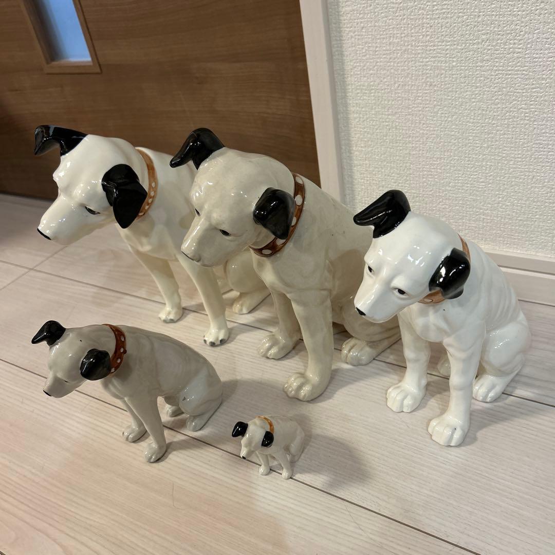 Victor ビクター犬　ニッパー　陶器置物　5匹