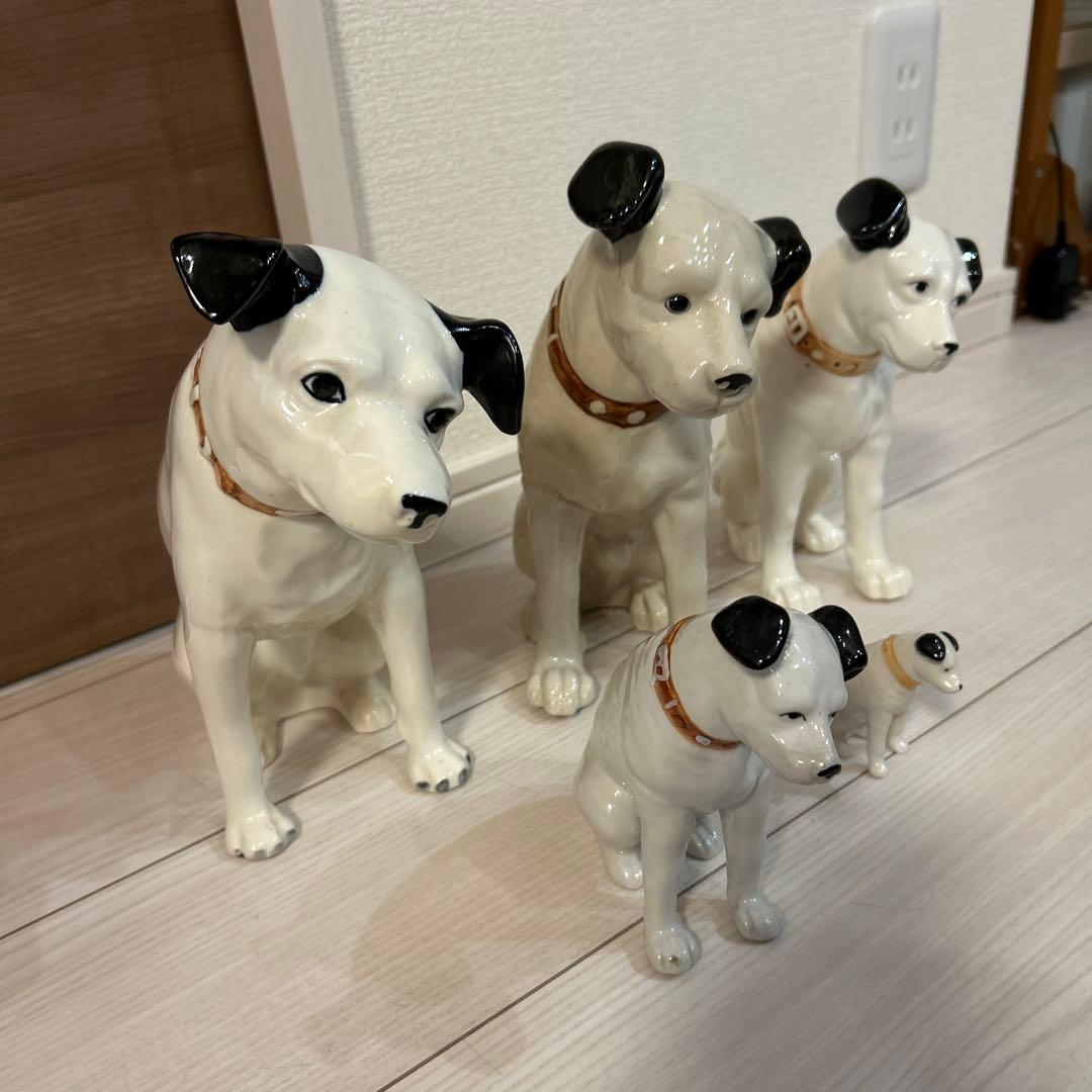 Victor ビクター犬　ニッパー　陶器置物　5匹
