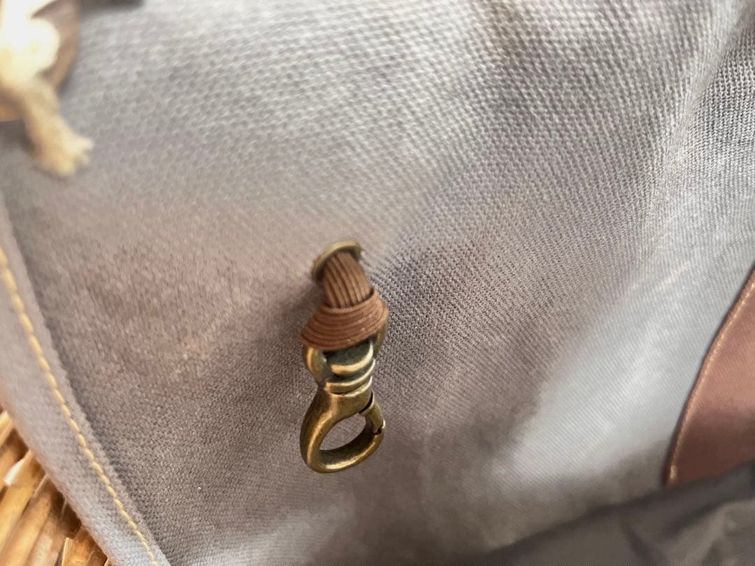 エバゴス ebagos マルシェバッグ レザー×紅籐 定番人気 手提げかごバッグ