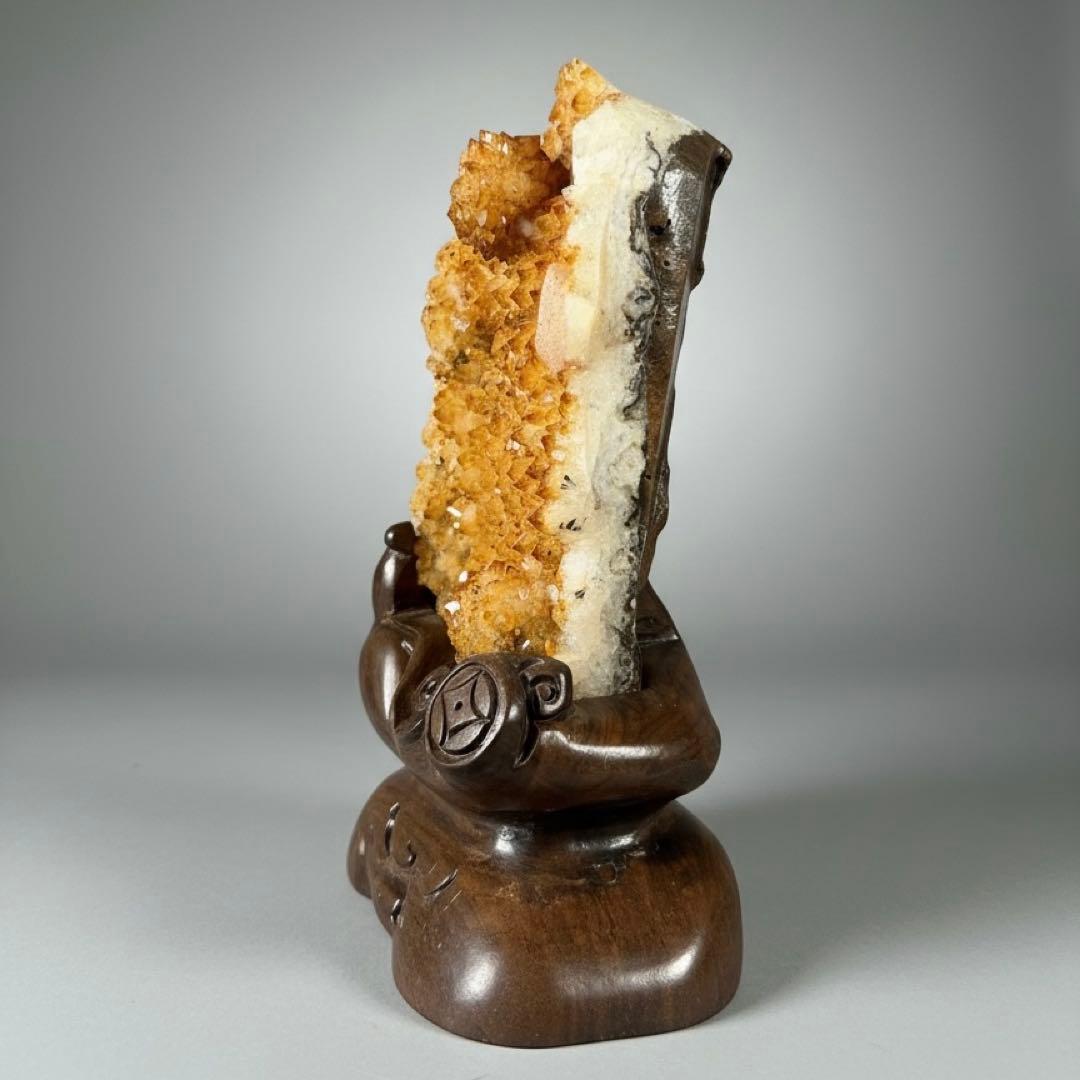 天然石　シトリン原石ピンククォーツ共生☘︎ ݁˖.金運　パワーストーン