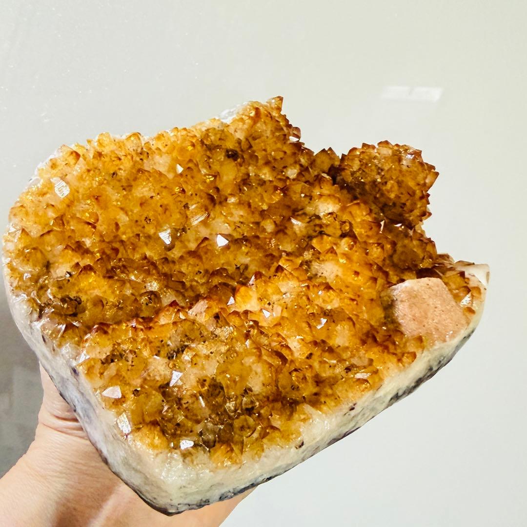 天然石　シトリン原石ピンククォーツ共生☘︎ ݁˖.金運　パワーストーン