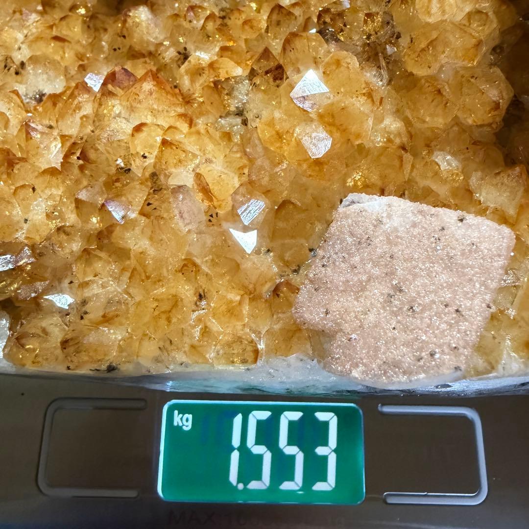 天然石　シトリン原石ピンククォーツ共生☘︎ ݁˖.金運　パワーストーン