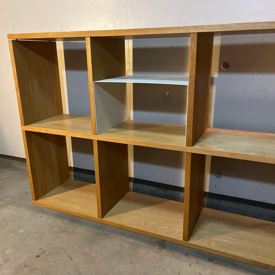 無印★スタッキングシェルフセット・５段×２列・オーク材 コの字棚２個付
