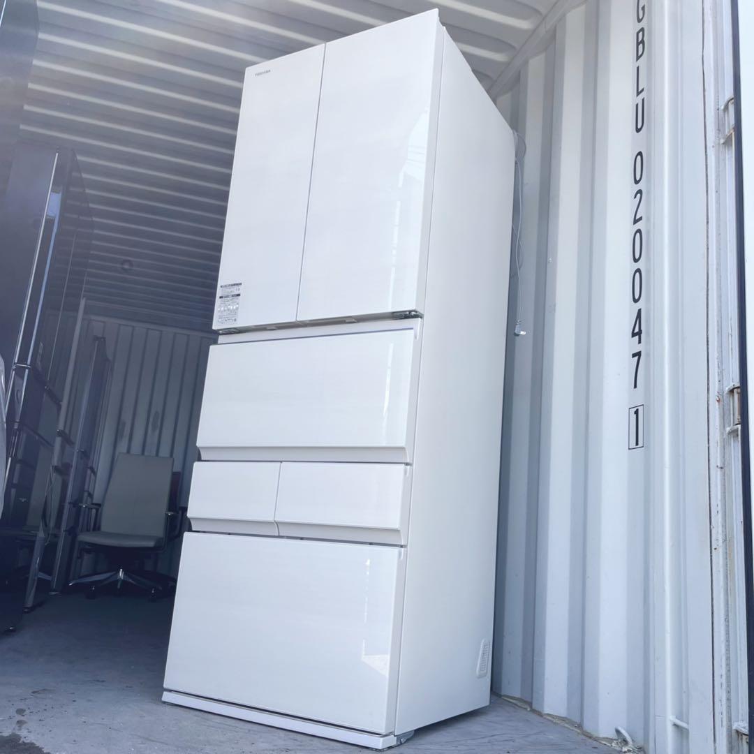 取付無料！東芝ベジータ チルドルーム搭載ホワイトインテリア6ドア冷蔵庫！洗濯機