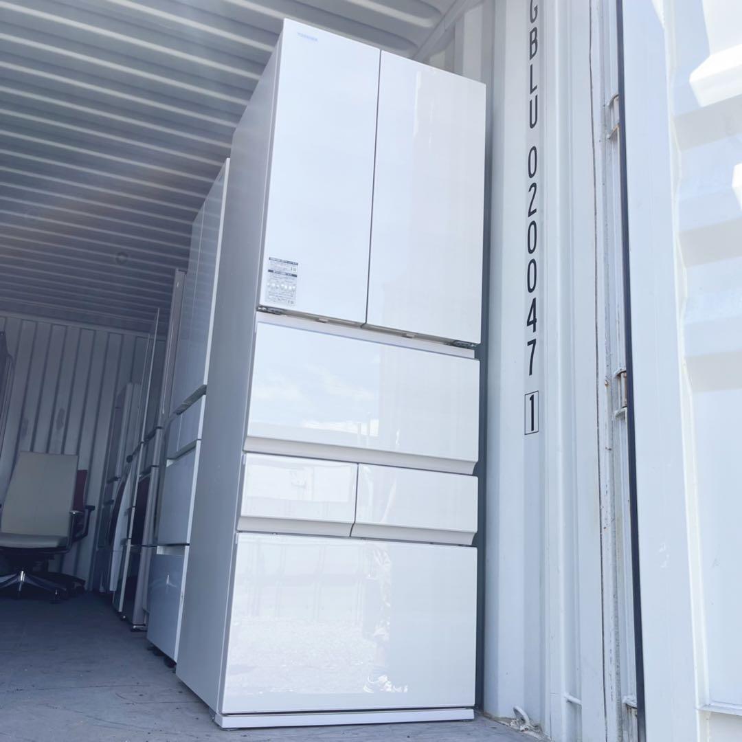 取付無料！東芝ベジータ チルドルーム搭載ホワイトインテリア6ドア冷蔵庫！洗濯機