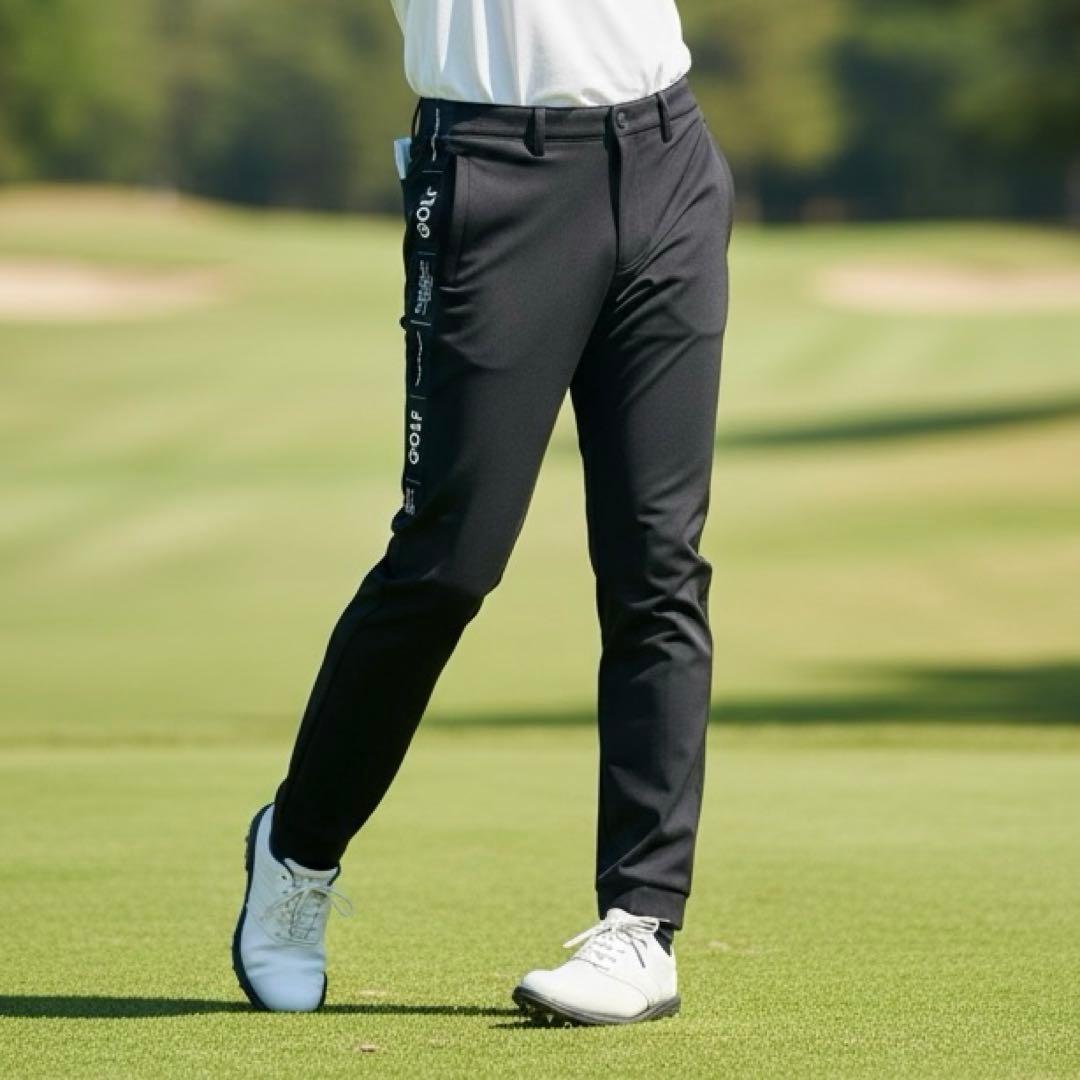 現行モデル　美品　パーリーゲイツ　ジョガーパンツ　L〜XL相当　黒　総柄　5