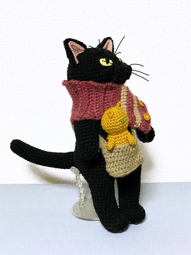 いっしょにおでかけ♪黒猫さんのあみぐるみ