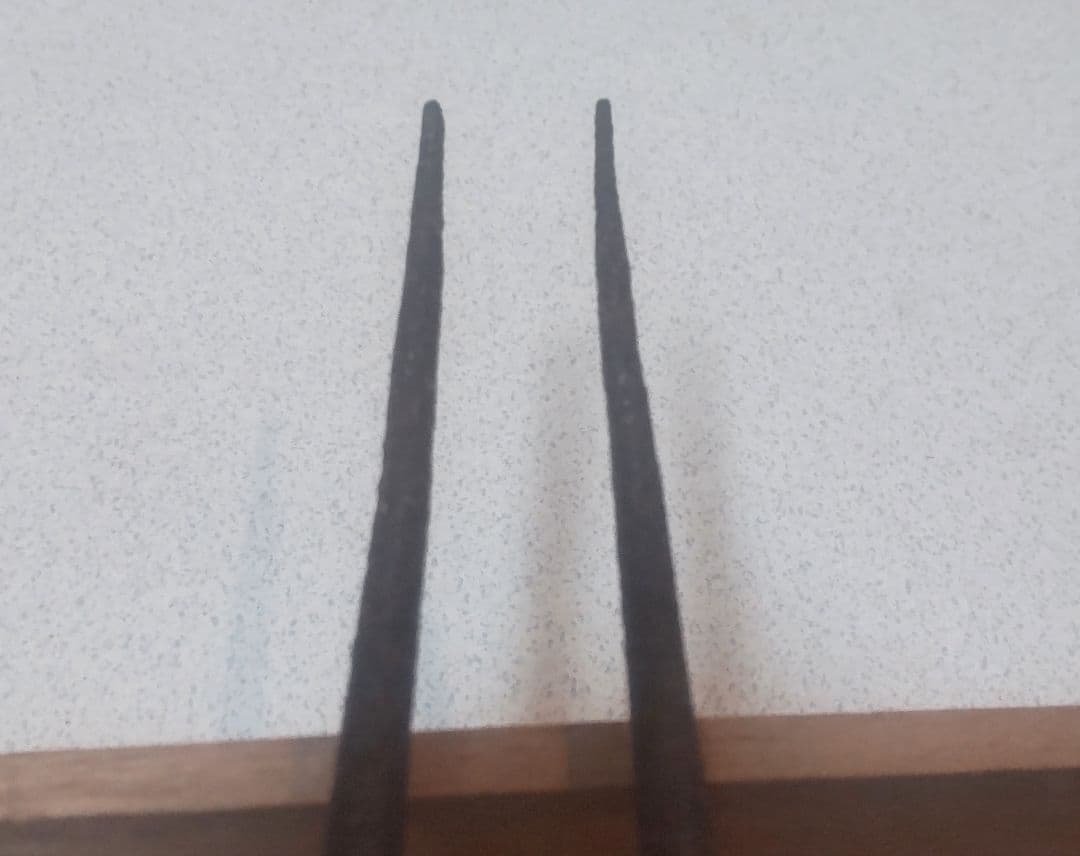 時代物 唐草打刻 鍛鉄火箸 風炉用 約25cm 共箱入