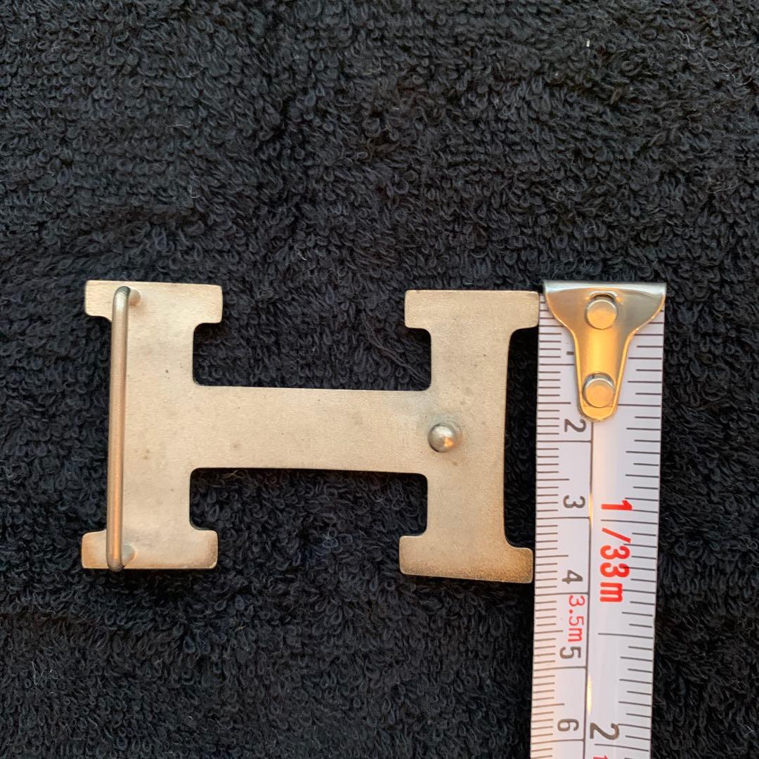 HERMES エルメスベルトH型シルバーバックルヴィンテージオレンジ箱付最終価格