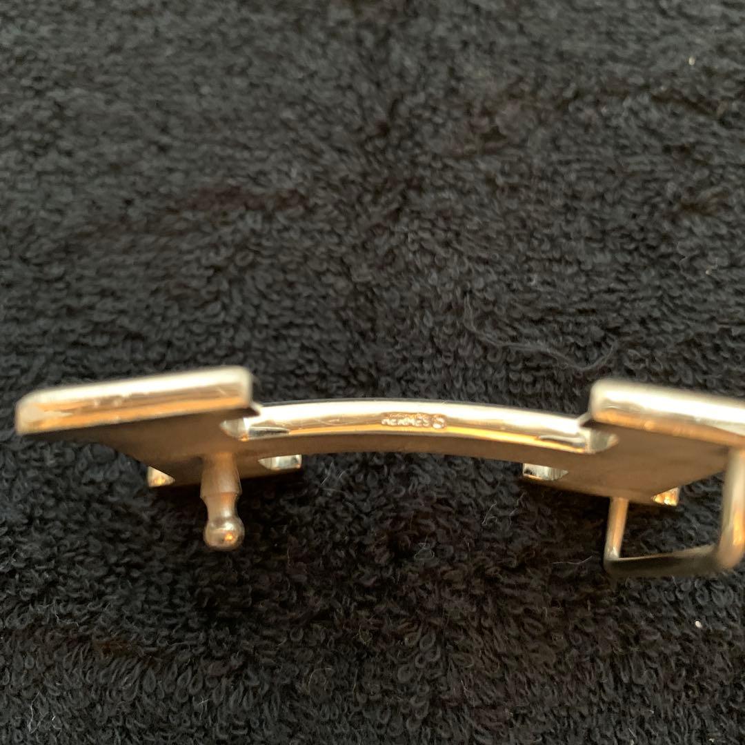 HERMES エルメスベルトH型シルバーバックルヴィンテージオレンジ箱付最終価格