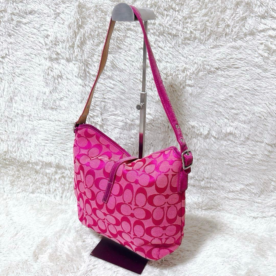 コーチ ショルダーバッグ ワンショルダー キャンバス ピンク 6845