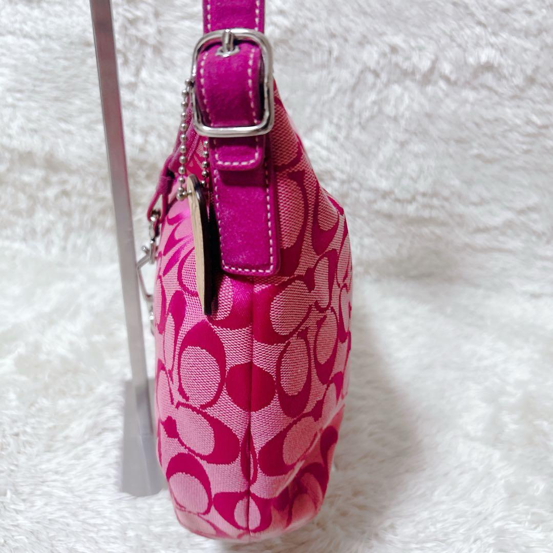 コーチ ショルダーバッグ ワンショルダー キャンバス ピンク 6845