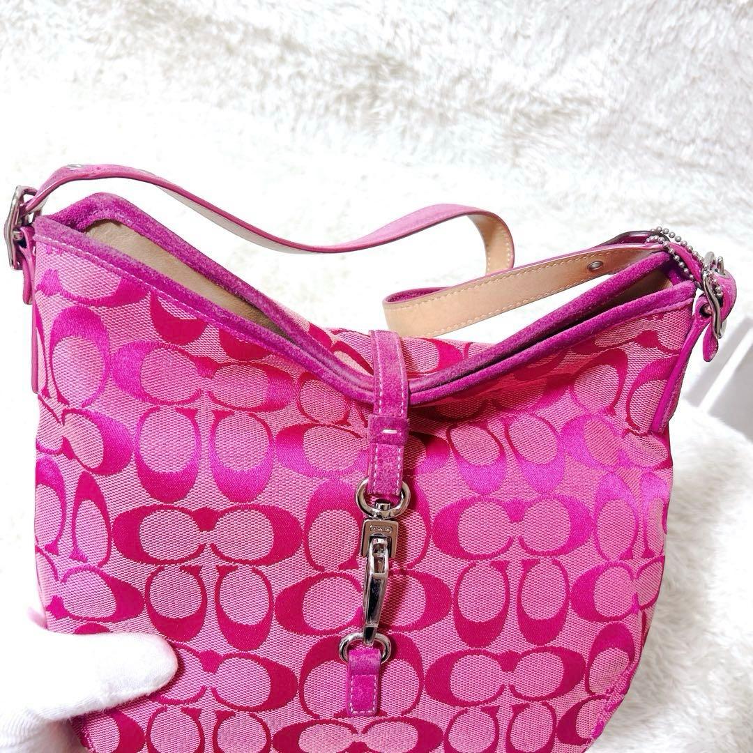 コーチ ショルダーバッグ ワンショルダー キャンバス ピンク 6845