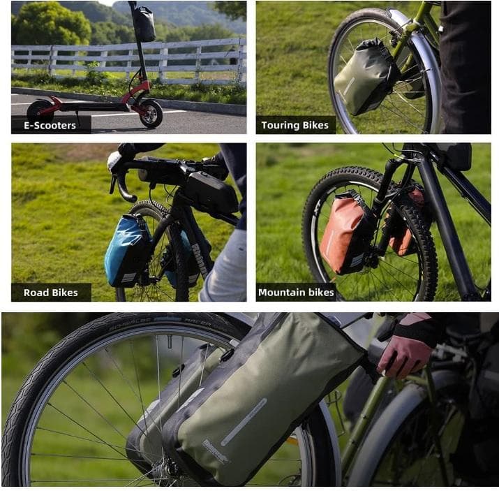 RhinoWeld 自転車 フォークバッグ 取付具付 ラック不要 完全防水 ４L