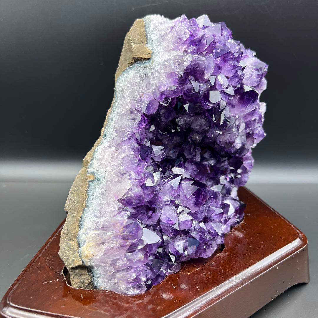 ✳️神々しい輝き✨美麗濃紫の綺麗な輝き✨ウルグアイ産 アメジストクラスター 天然石