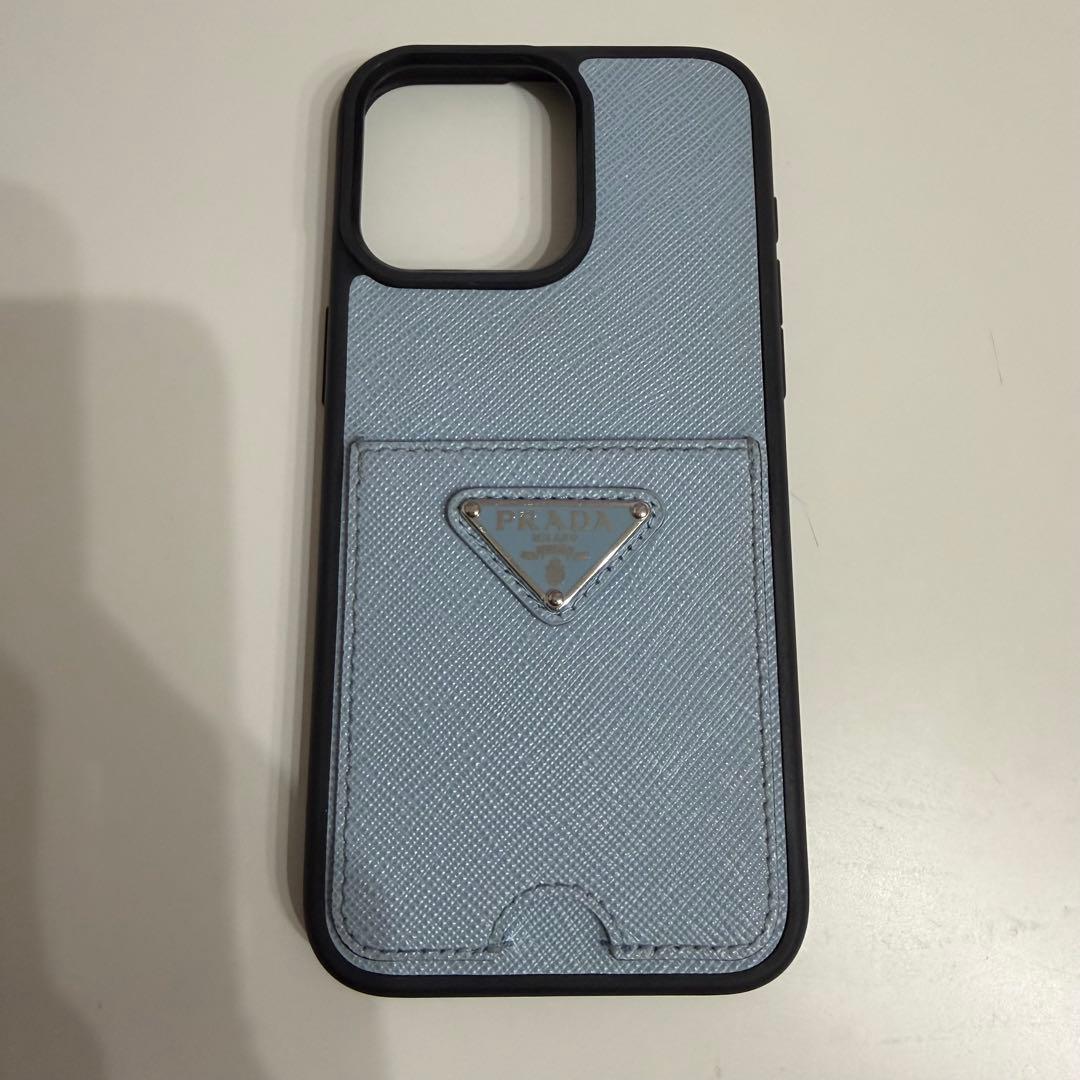 PRADA プラダ　iPhone15 pro max ケース　ブルー