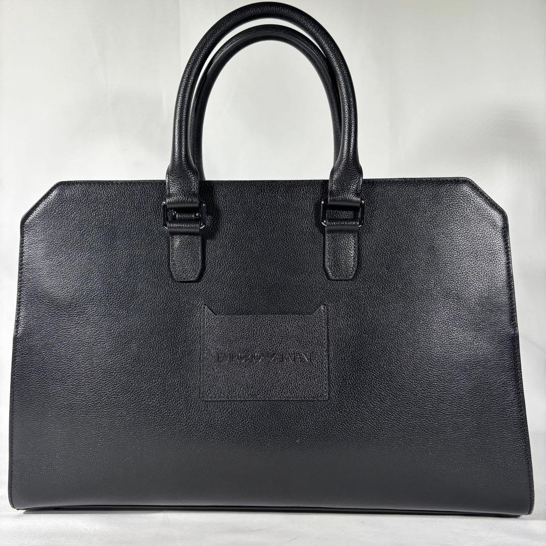 美品 エンポリオアルマーニ ビジネスバッグ ブリーフケース レザー ブラック