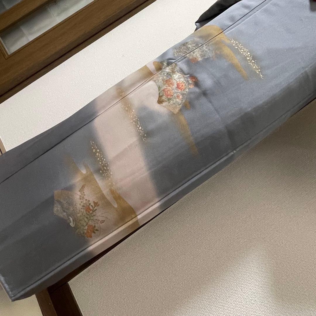 ブルーグレー 4点 フルセット 訪問着 入学式 卒業式 入園式 春 秋 冬