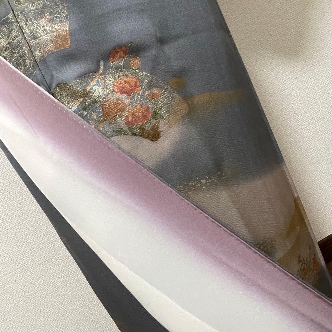 ブルーグレー 4点 フルセット 訪問着 入学式 卒業式 入園式 春 秋 冬