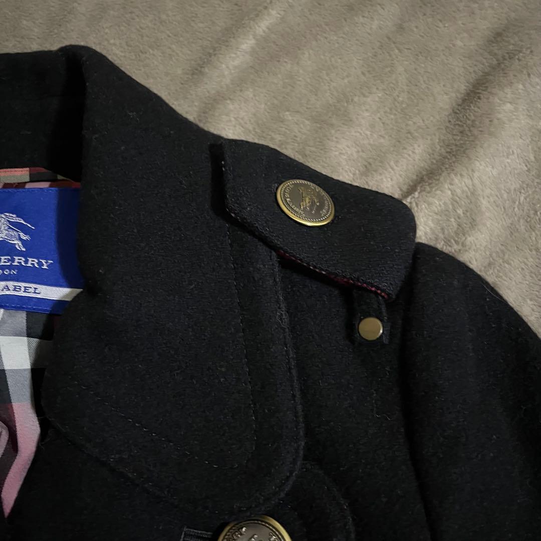 美品✨ BURBERRY BLUE LABEL ウールPコート 38/ブラック