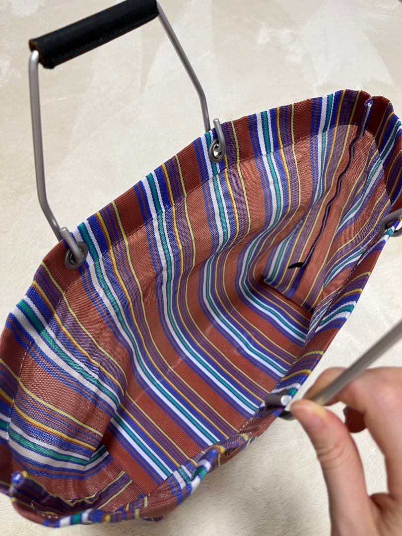 ［美品］MARNI ストライプ エコバッグ