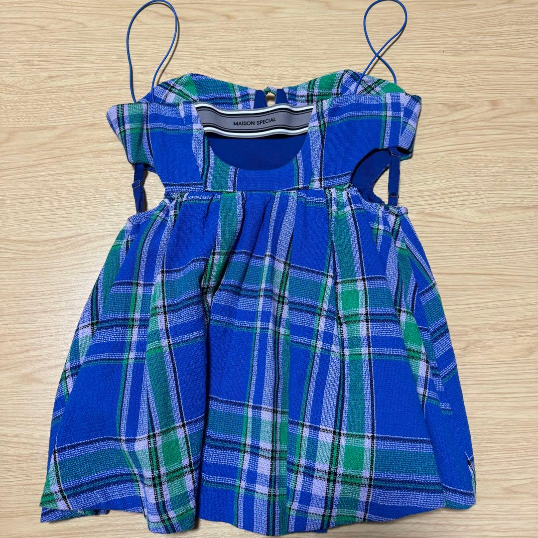 MAISON SPECIAL チェック柄ツイードチュニック