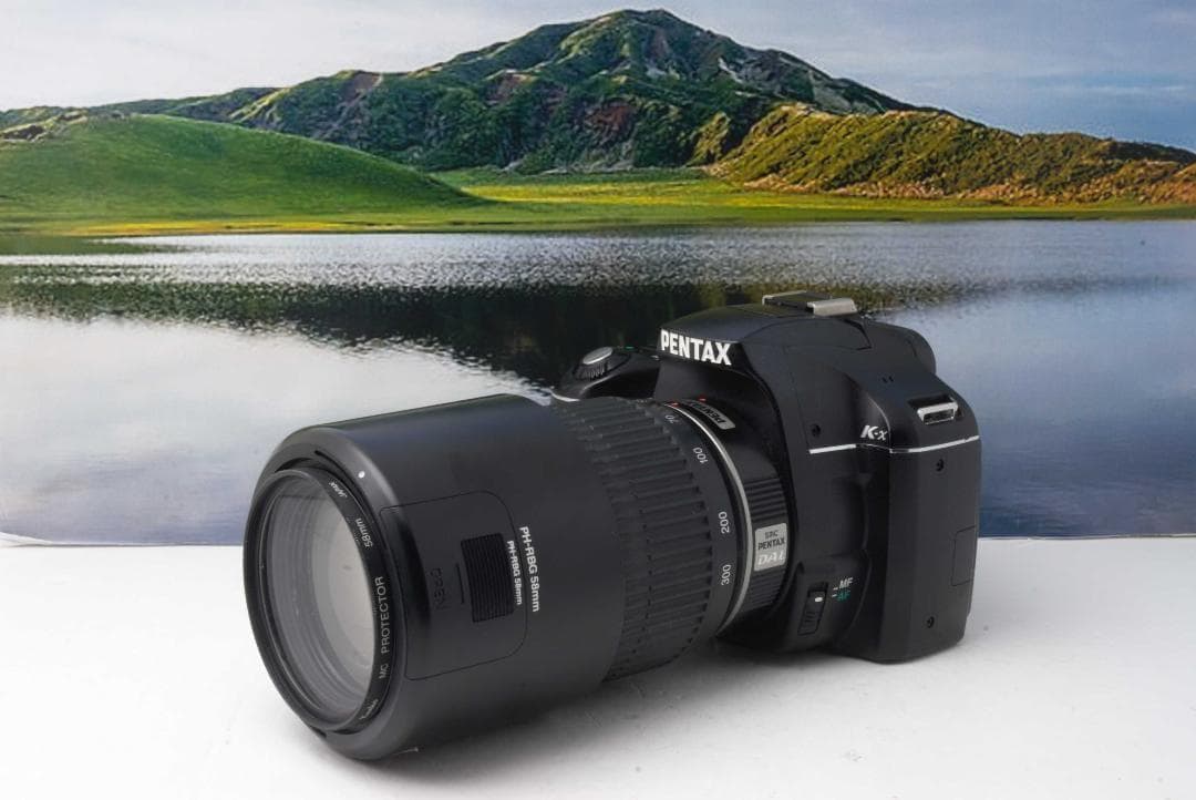 【S数2723回】PENTAX K-X★望遠レンズ付き55-300ｍｍ★転送OK