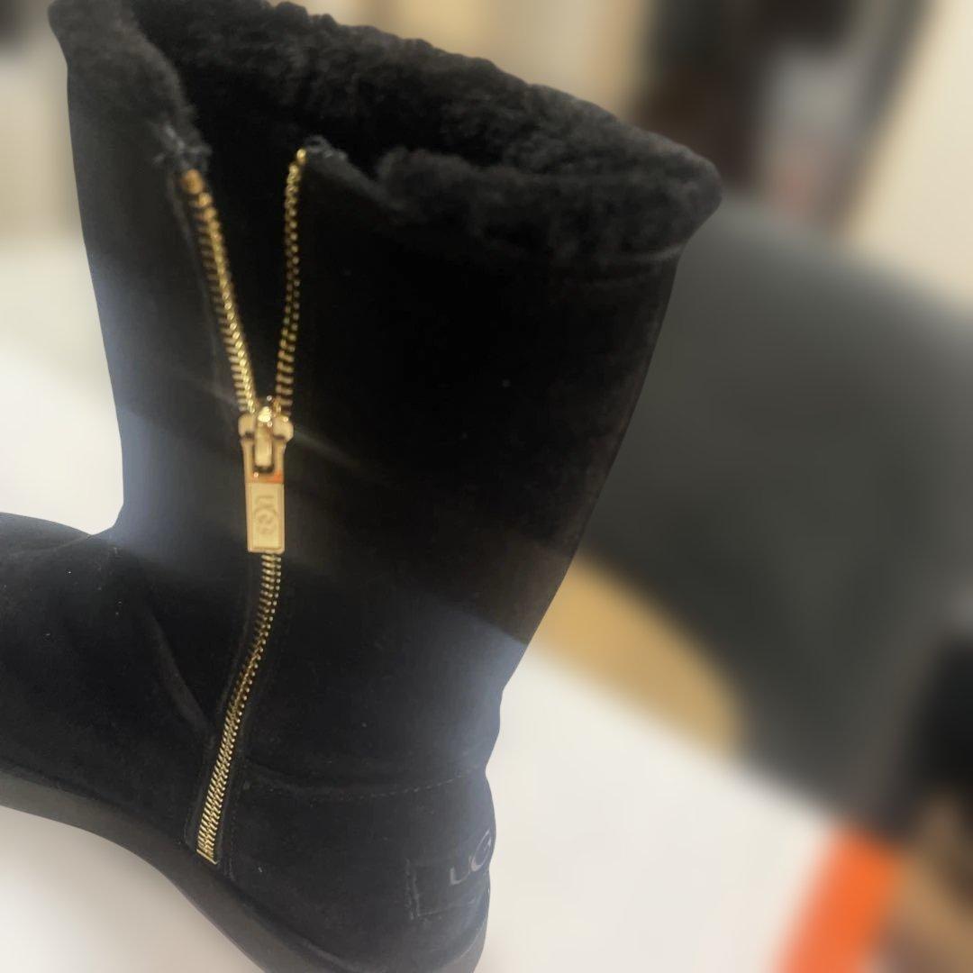 UGG ブラック ロングブーツ ジッパー付き