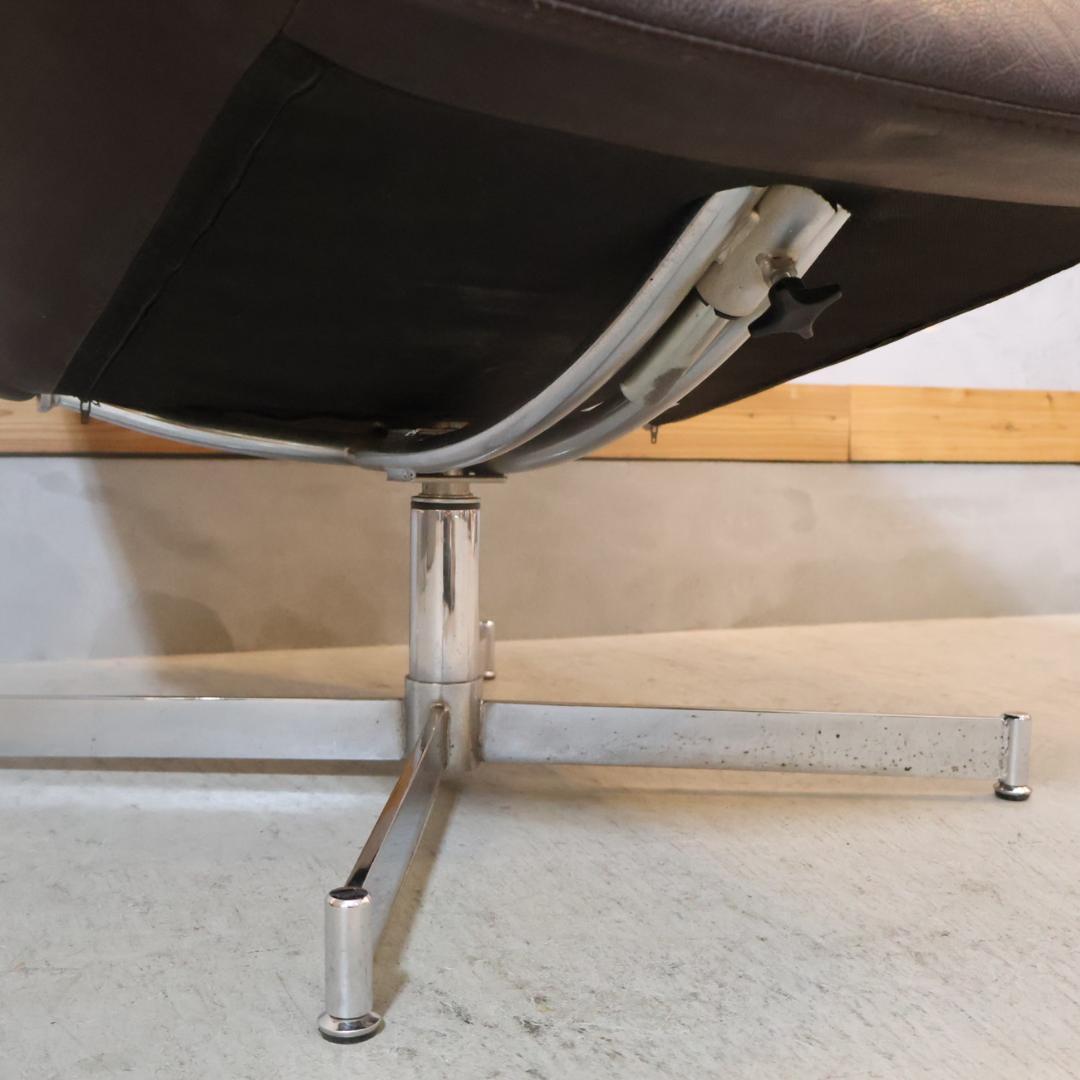 KEBE ケべ フランスベッド 本革 リクライニングチェア オットマン 1P