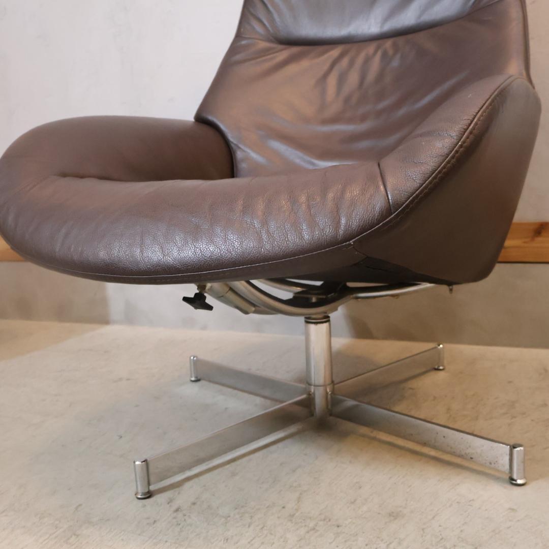 KEBE ケべ フランスベッド 本革 リクライニングチェア オットマン 1P