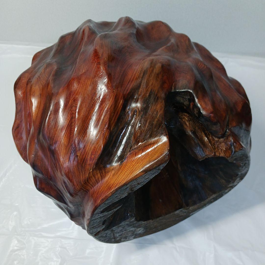 送料込み　屋久杉　虎杢の花器・つぼ(アンティーク)