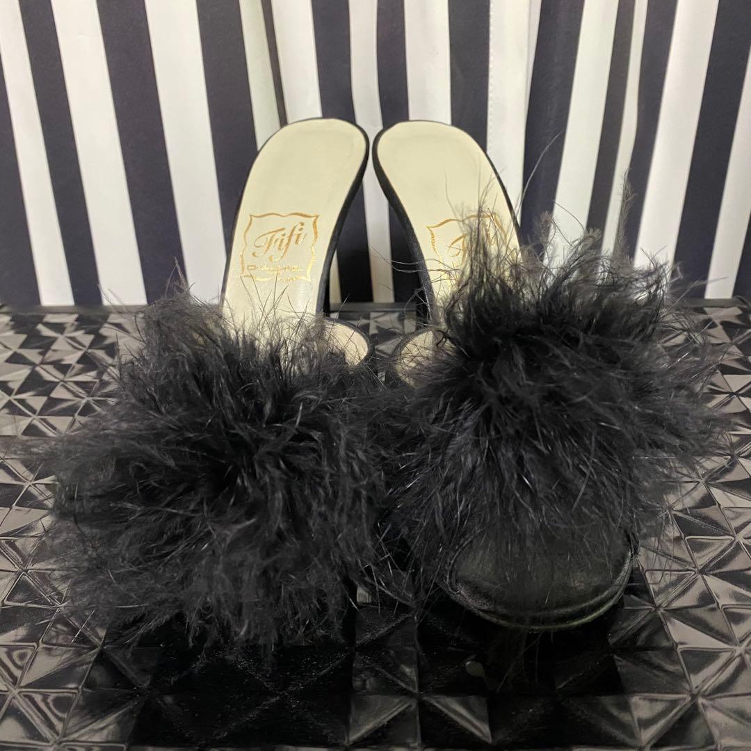 fifi chachnil フィフィ シャシュニル ミュール サテン ブラック