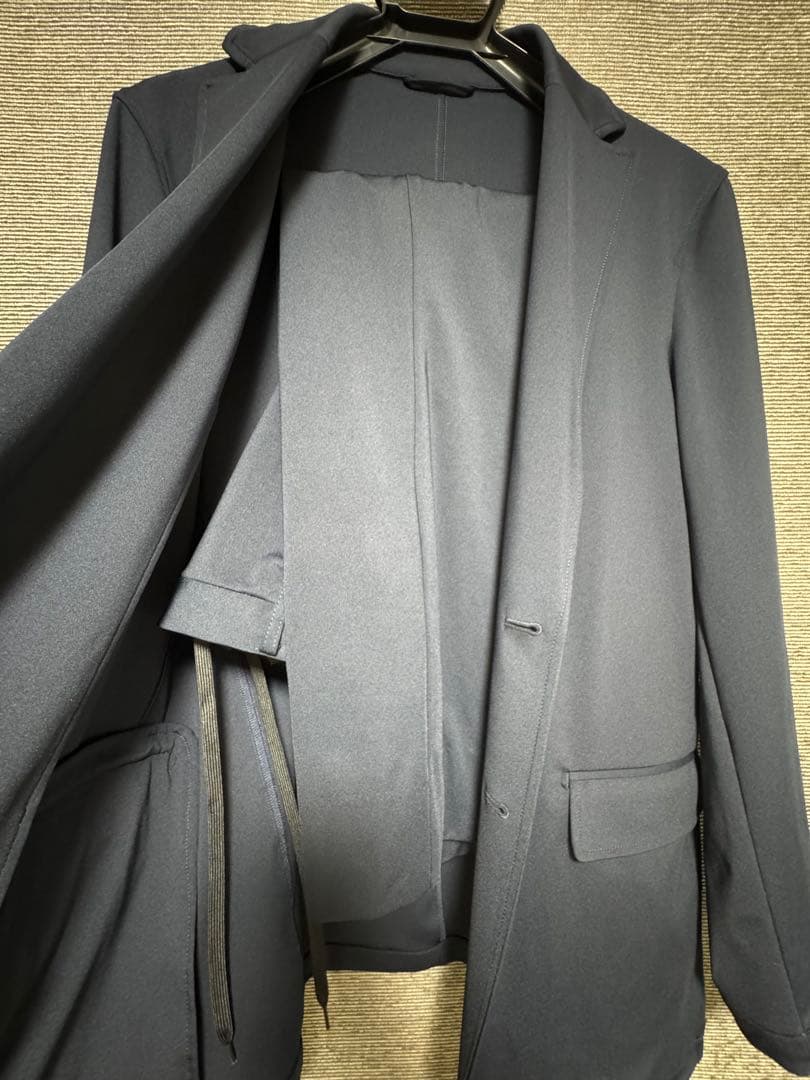 ゼロプレッシャースーツ　ネイビー　ビジネスジャケット　スラックスセット