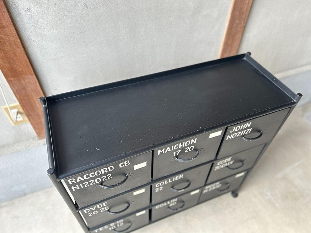 アイアン金属シェルフ/チェスト/ブラック