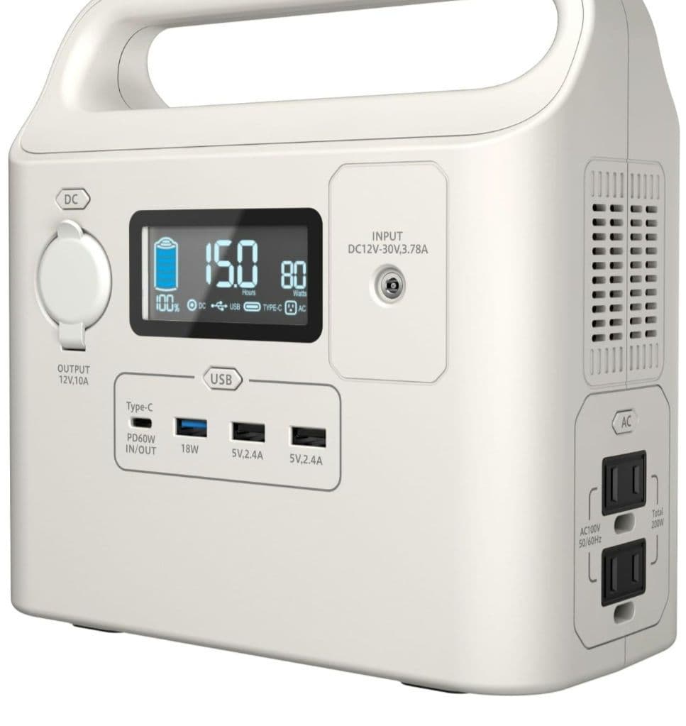 非常時にポタ電源200WリチウムイオンTL152W-KW227Wh 62400m