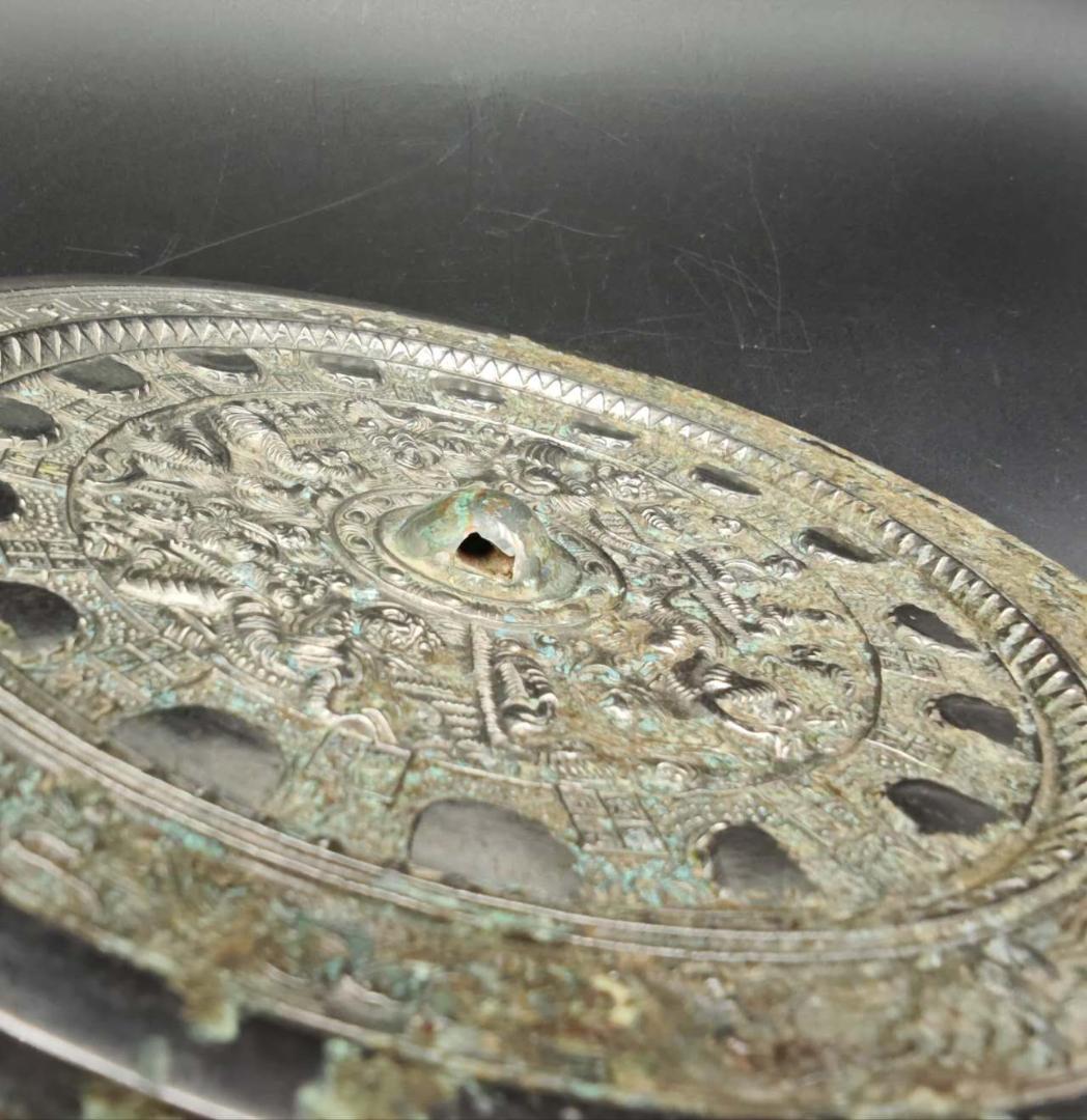 中国　唐時代　三角縁神獣鏡(E-24)