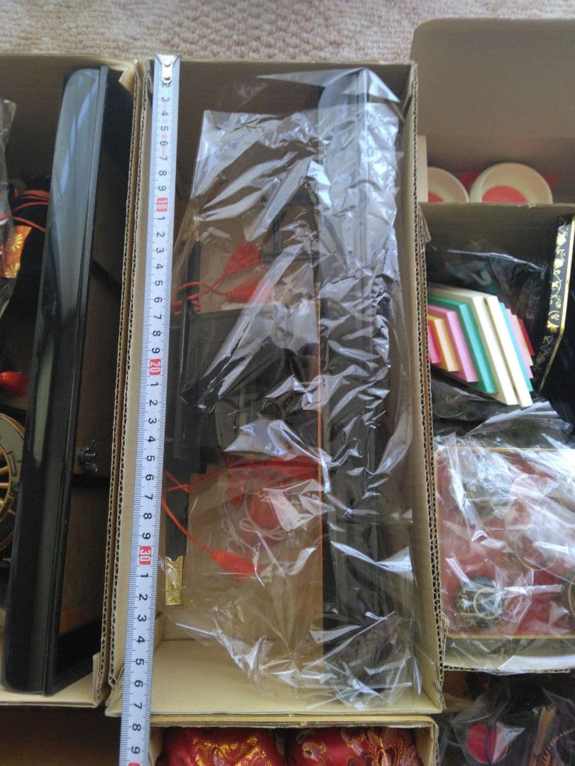 新品未使用　特撰　御雛道具　4号　箔押唐草　セット