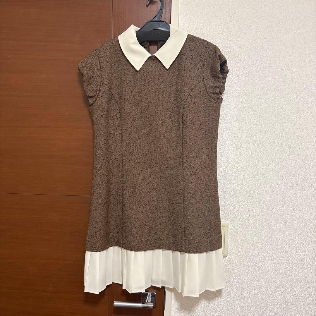 the toe Leopold Tweed Dress Mサイズ ブラウン