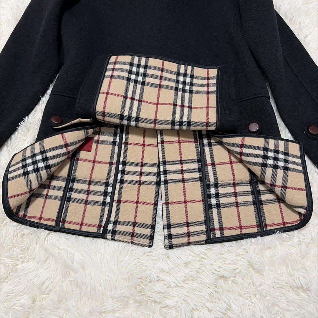 ✨美品✨BURBERRY ダッフルコート 黒 ウール 赤タグ 希少 ノバチェック
