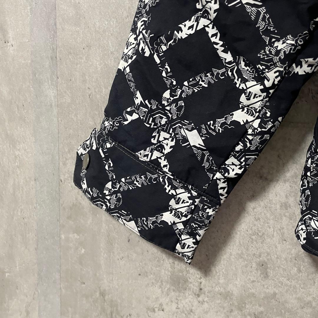 Burtonバートンスキーウェアスノーボードジャケットパーカー黒ブラック総柄希少