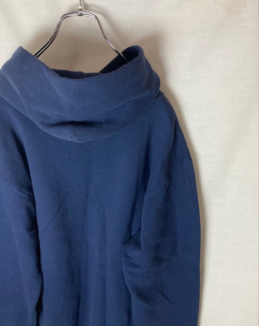 希少古着USA製バーガーキングビッグプリントネイビースウェットパーカーゆったり