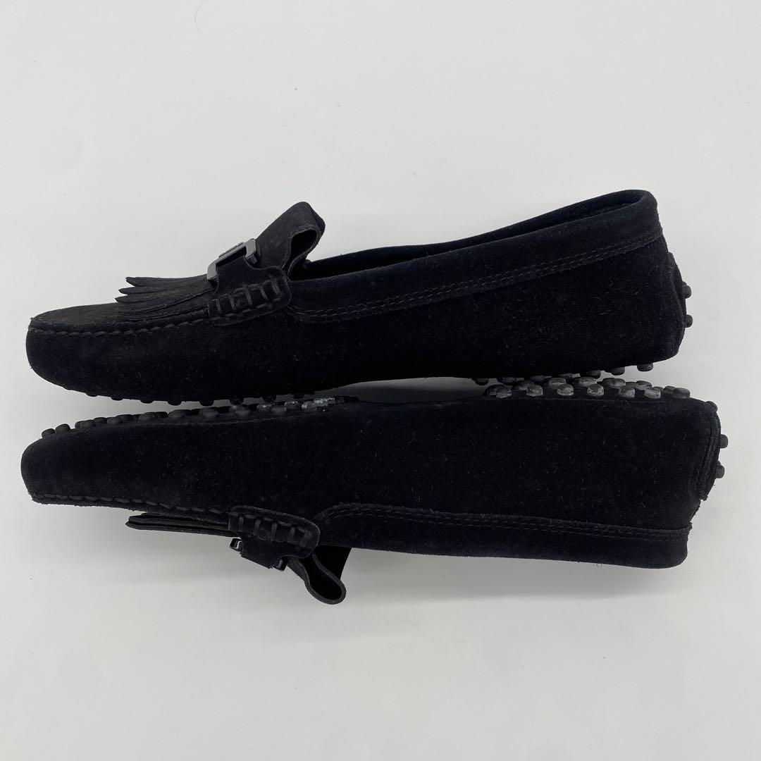 美品　TOS'S ブラック　フリンジローファー　スエード　イタリア製　25.5㎝