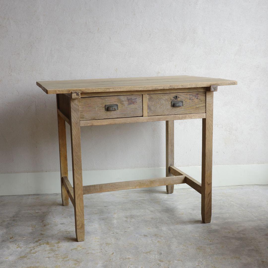 さらにお値下げ致しました！古い作業台　テーブル　引出し２杯　アンティーク