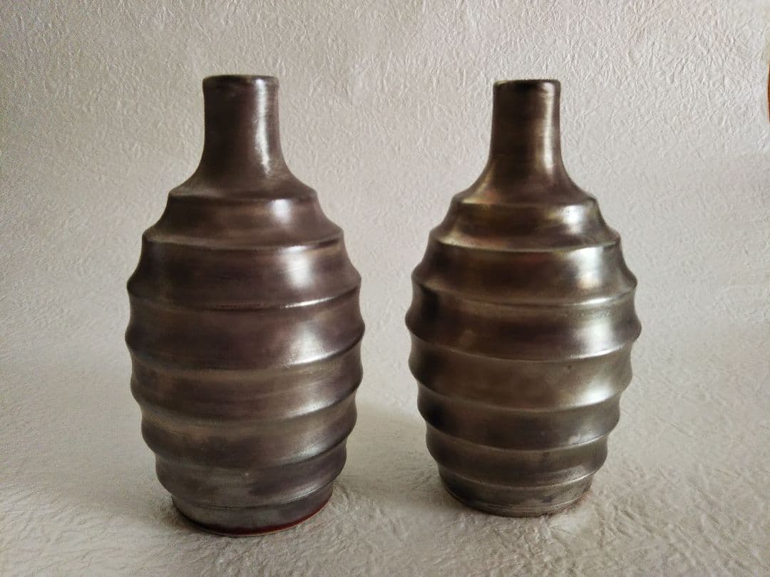 北大路魯山人　銀彩赤呉須徳利