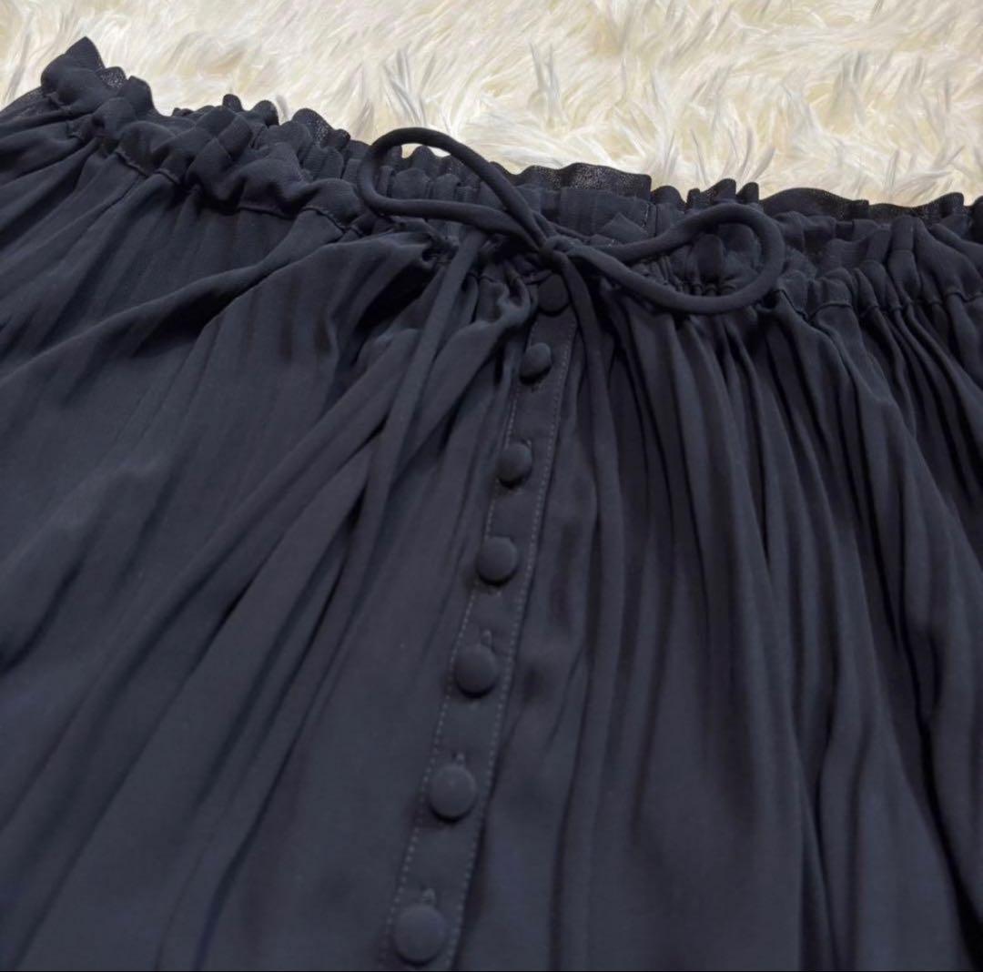 【美品】L'UNE リュンヌ プリーツブラウス リボン シフォン