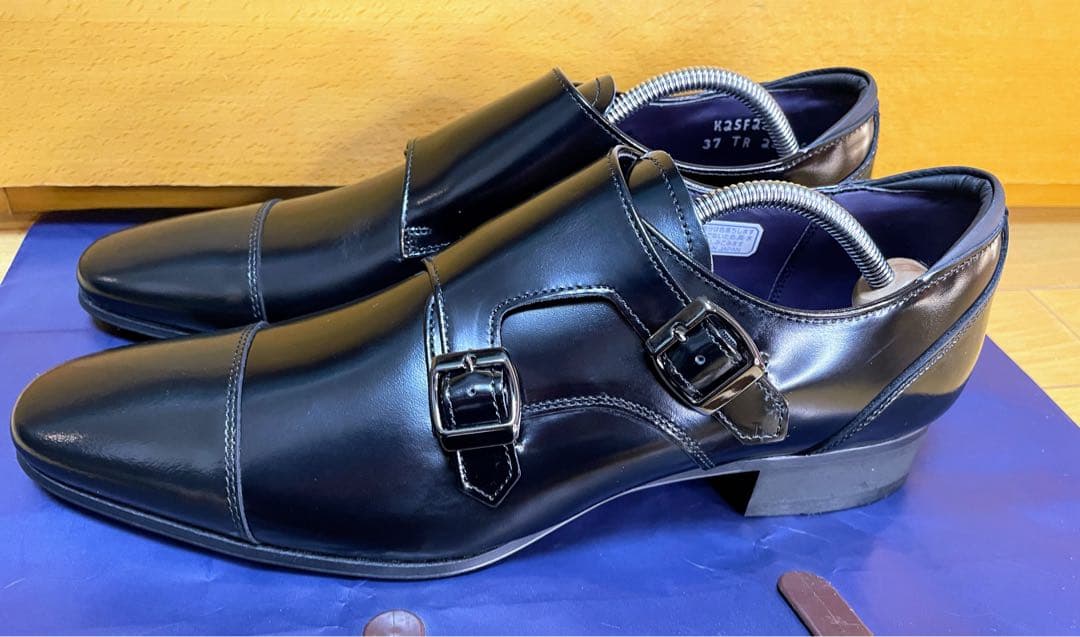 新品リーガルビジネスシューズモンクストラップスクラッチタフレザー25.5