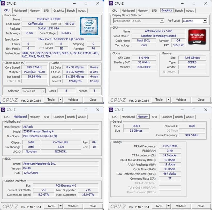 ゲーミングPC/Core i7 9700K/RX5700/メモリ無し