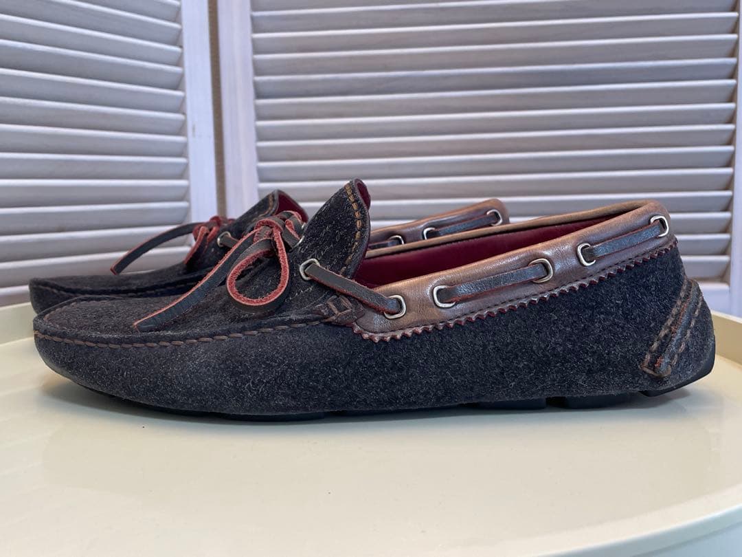 ベルルッティ カリグラフィ スエードレザー ドライビングシューズ スリッポン